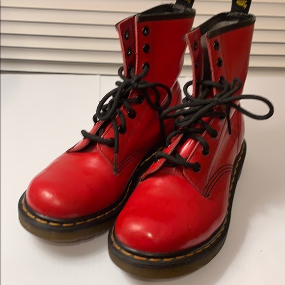 cherry red patent dr martens